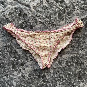 Sézane Size 38 Pink Floral Pint Frilly Ruffle Panties Bloomers Underwear